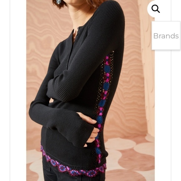 Ulla Johnson Juniper Sweater NWT Jumper Merino Wool Ribbed Crochet Detailing - Picture 15 of 16